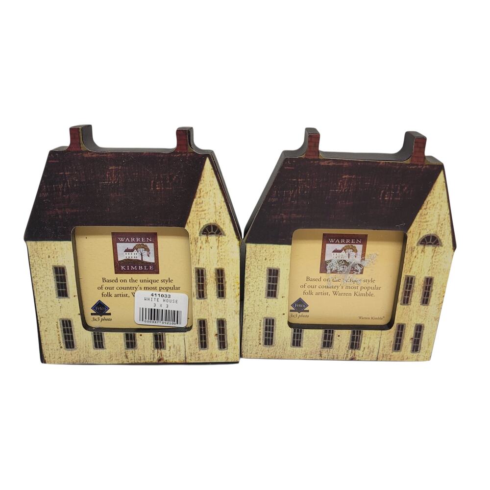 Warren Kimble Stillwell House Folk Art 3x3 Photo Frames Primitive Farmhouse